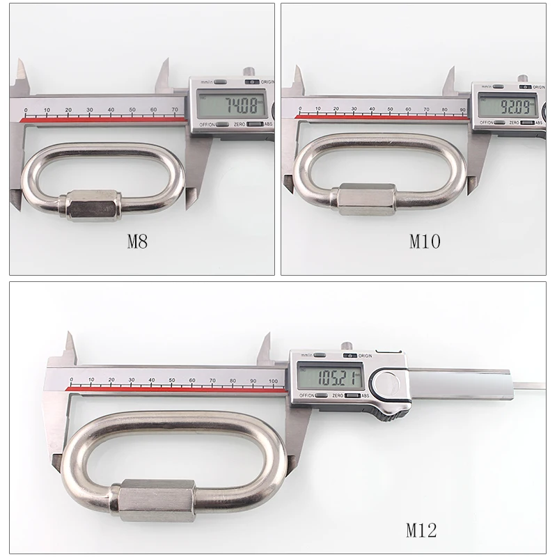 1 sztuk 304/316 ze stali nierdzewnej szybkie linki bezpieczeństwa karabińczyk sprzęt do wspinaczki karabinek łańcuch pierścień łączący M3.5 M4 M5 M6