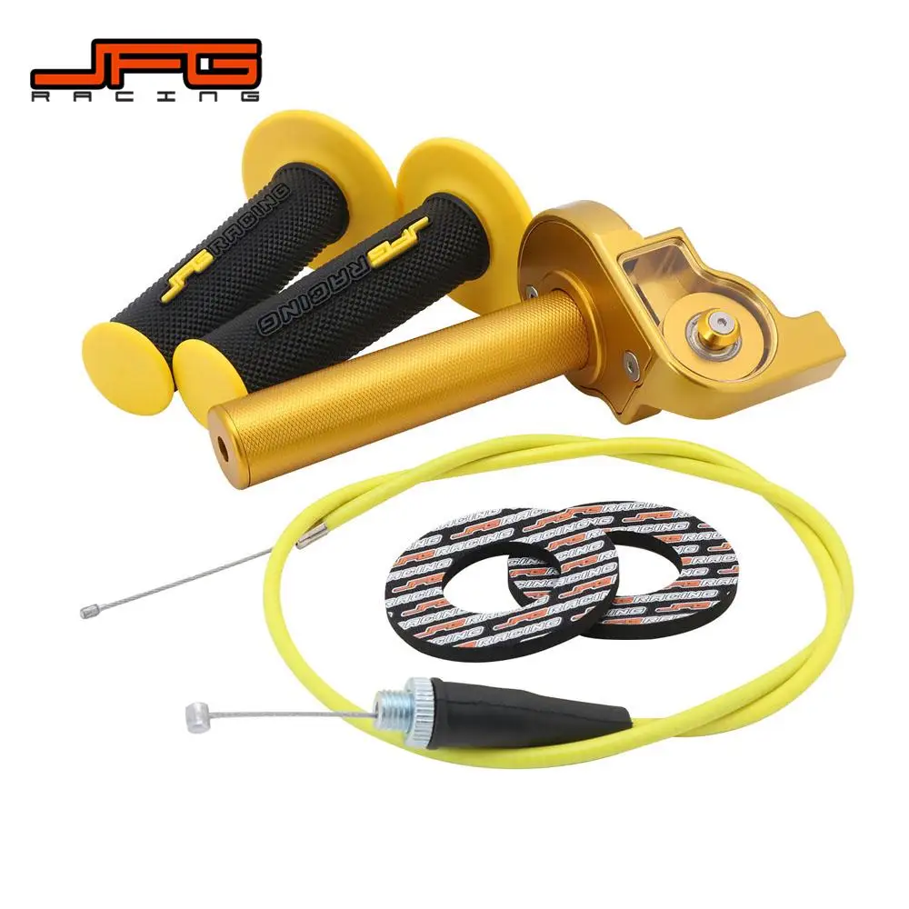 CNC Accelerator Throttle Twist Grips + Cable +Handlebar Grips Replacement For Pit Dirt Bike Minis With 7/8 Inch Application