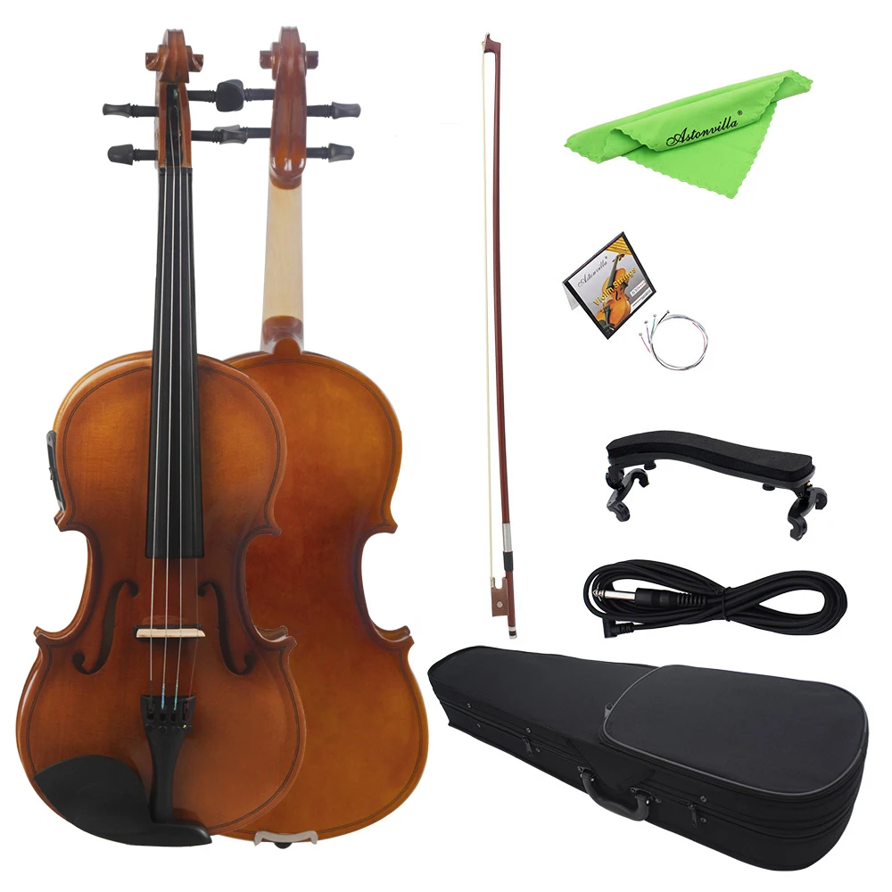 Astonvilla AV-E03 Violin 4/4 EQ Electric Violin Set Maple Panel Vintage Violin for Performances Professional String Instrument