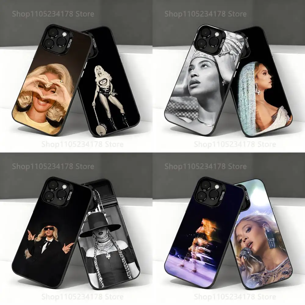 

B-Beyonce Cowboy Phone Case For iPhone 17,16,15,14,13,12,11,Pro,Max,Plus,E,Air,Mini Anti Fall Black Bumper