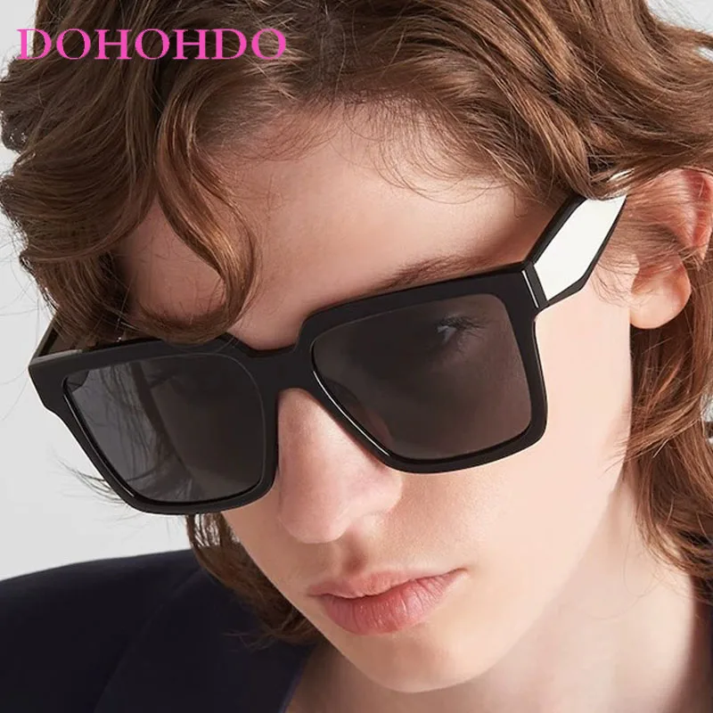 

DOHOHDO New Y2K Oversized Square Sunglasses Men Vintage Fashion Solid Shades Women New Retro Ins Trendy Protection Eyewear UV400