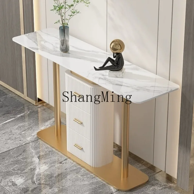 

LXY simple and modern entrance hall entry strip case against the wall rock slab entrance table decoration