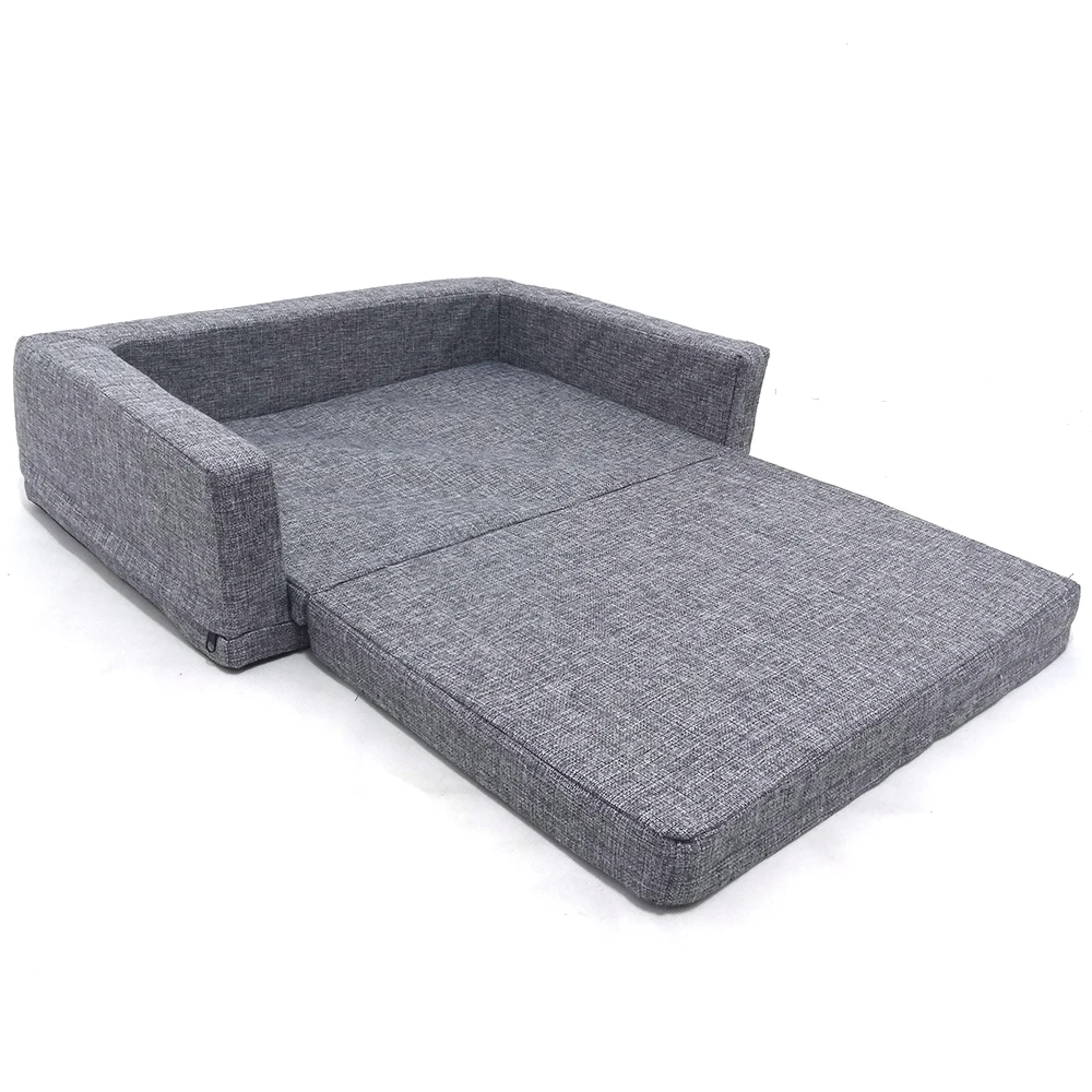 

Linen Non-slip Foldable Sponge Dog Bed with 3-Sided Protection for Large Dogs & All Pets