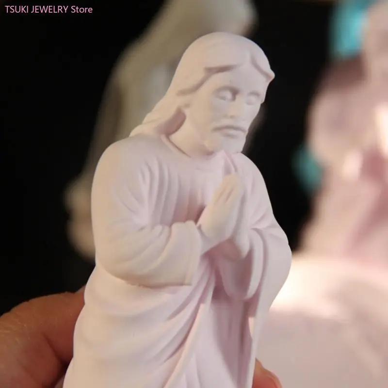 

62KE Pack of 3 Silicone Concrete Molds Jewelry Display Statue Molds Suitable for Making Easy to Clean Portable