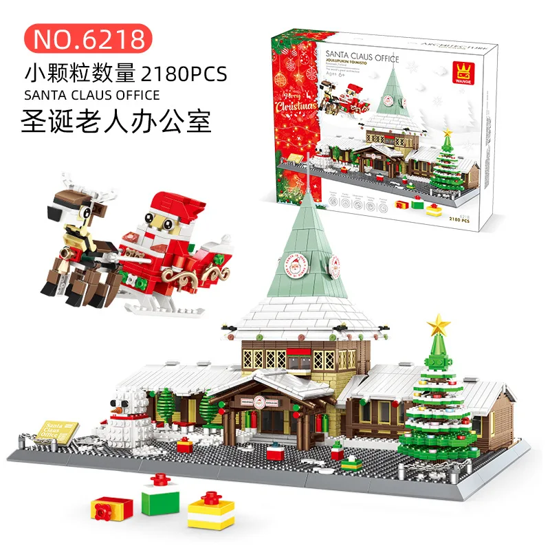 

Wange Blocks Architecture Santa Claus Office Building Bricks Beautiful House Juguetes Educational Toys for Children Gifts 6218