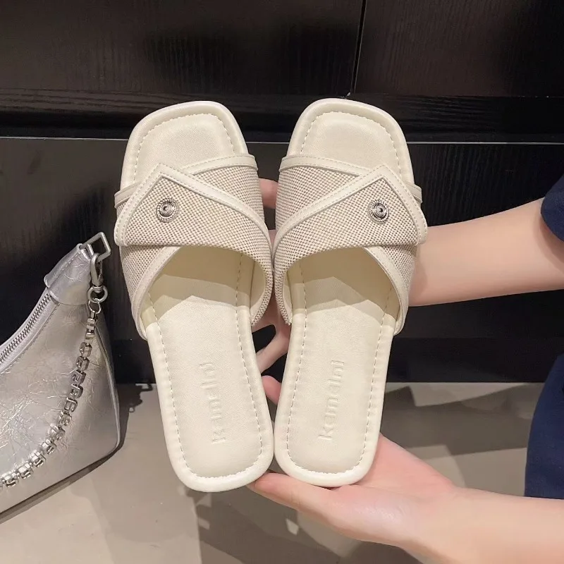 

Summer New Women's Shoes Exquisite French Flat Slippers for Woman Comfortable Vacation Casual Shoes Designer Shoes Zapatos Mujer
