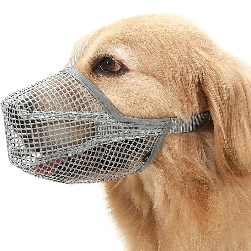 Adjustable Breathable Dog Mouth Cover for Summer Anti Bite Anti-eating Pet Mouth Mesh Muzzle Mask Long Mouth Dog Muzzles