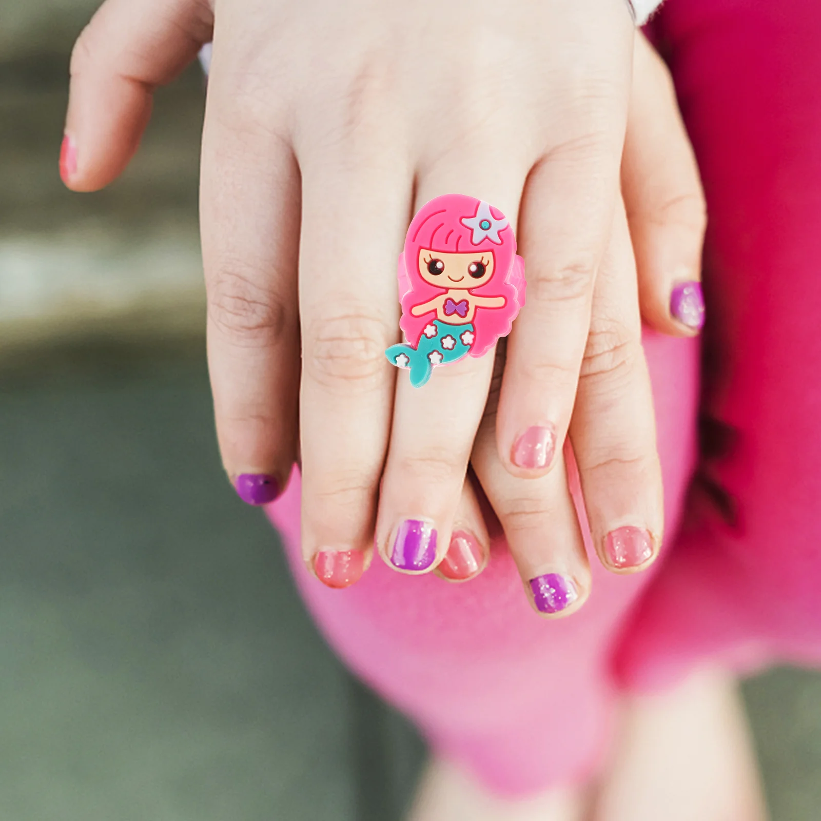 24 Pcs Lollies Little Girl Jewelry Mermaid Ring Toddler Kids Travel Toys for Girls