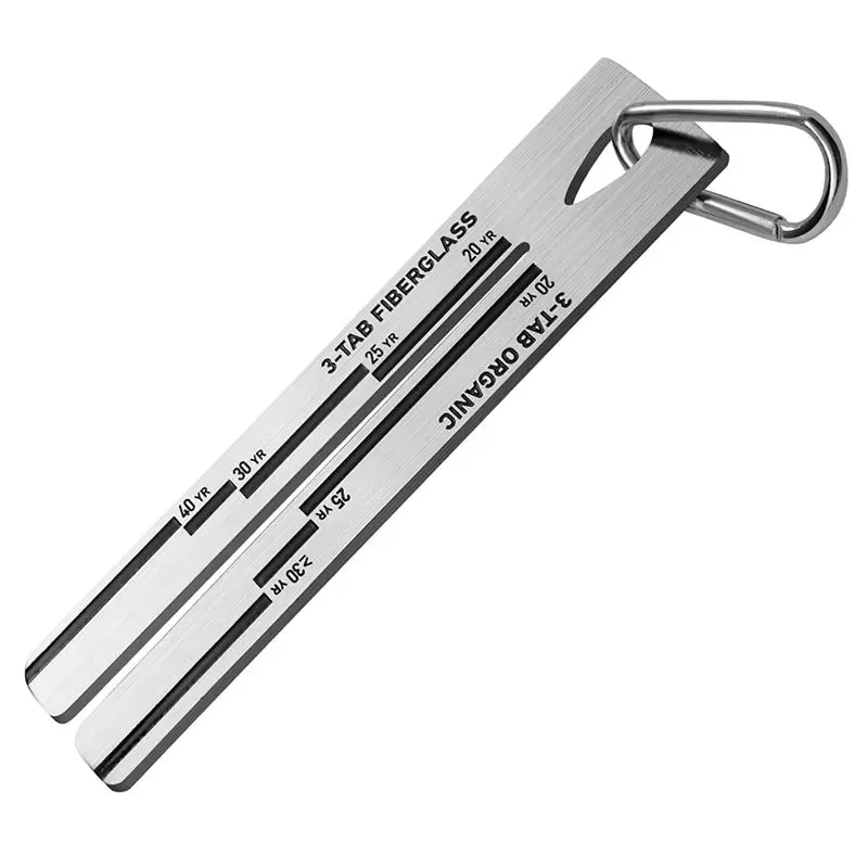 A76I-Metal 4/09 Shingle Gauge With Carabiner, House Roof Shingle Measuring Tool, Roof Pitch Gauge Roofing Tools