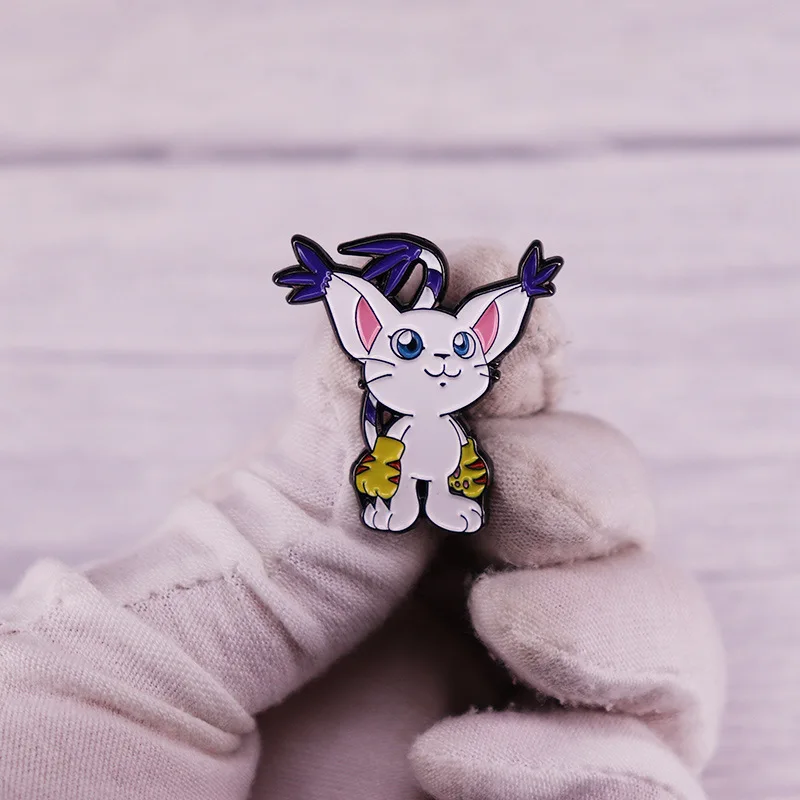 Digimon Adventure Tailmon Anime Lapel Pins Backpack Jeans Enamel Brooch Women Fashion Jewelry Gifts Kawaii Cat Cartoon Badges