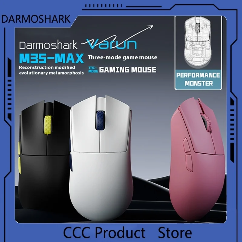 New DARMOSHARK  M3smax Gaming Mouse Paw3950 Wireless Tri Mode Mouse Office Game Gift  Holiday Gift Small And Medium-Sized Mouse