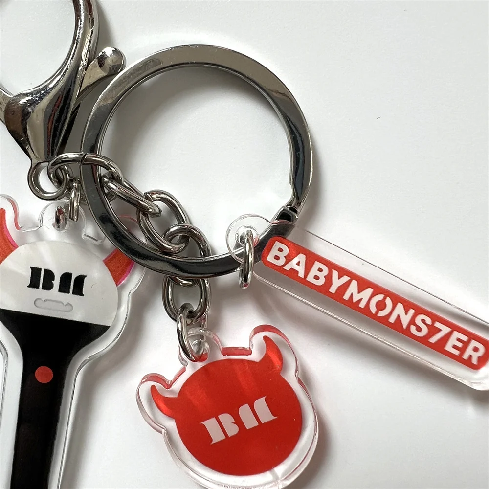 KPOP BABYMONSTER 3Pcs/Set Lightstick Keychain Creative Lightstick Car Keyring RUKA ASA AHYEON RAMI RORA Bag Accessories Pendants