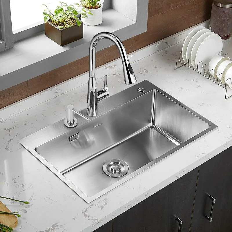 Kitchen Sink Soap Dispenser Stainless Steel Refillable Pump 17oz Bottle Built-In Design,Kitchen Hardware