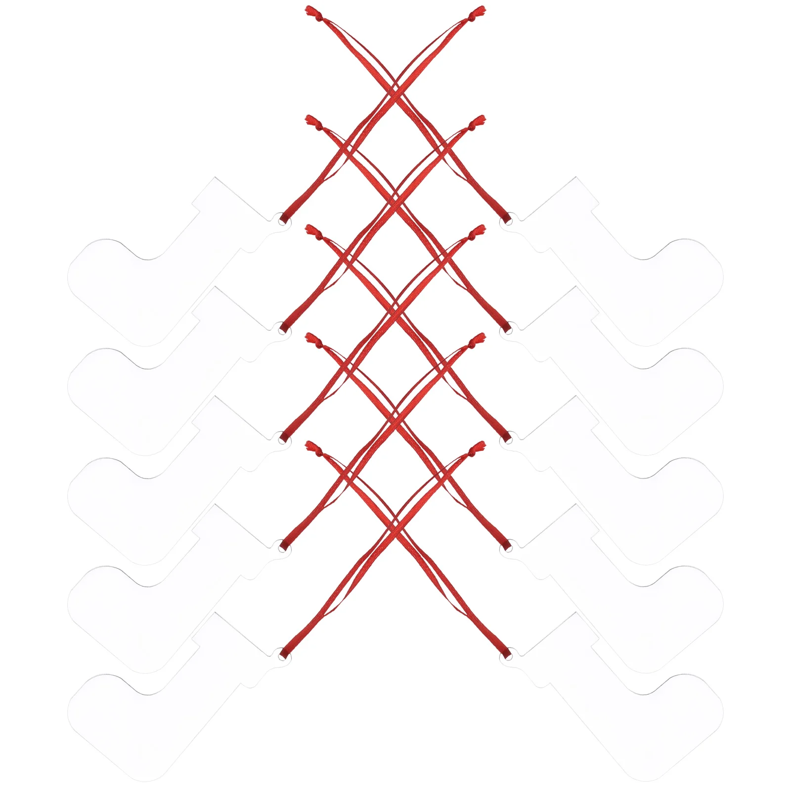 

10 Pcs Christmas Tree Pendant Transparent Painting Heat Transfer Pendants DIY Hanging Decor Layout Photo Hangings