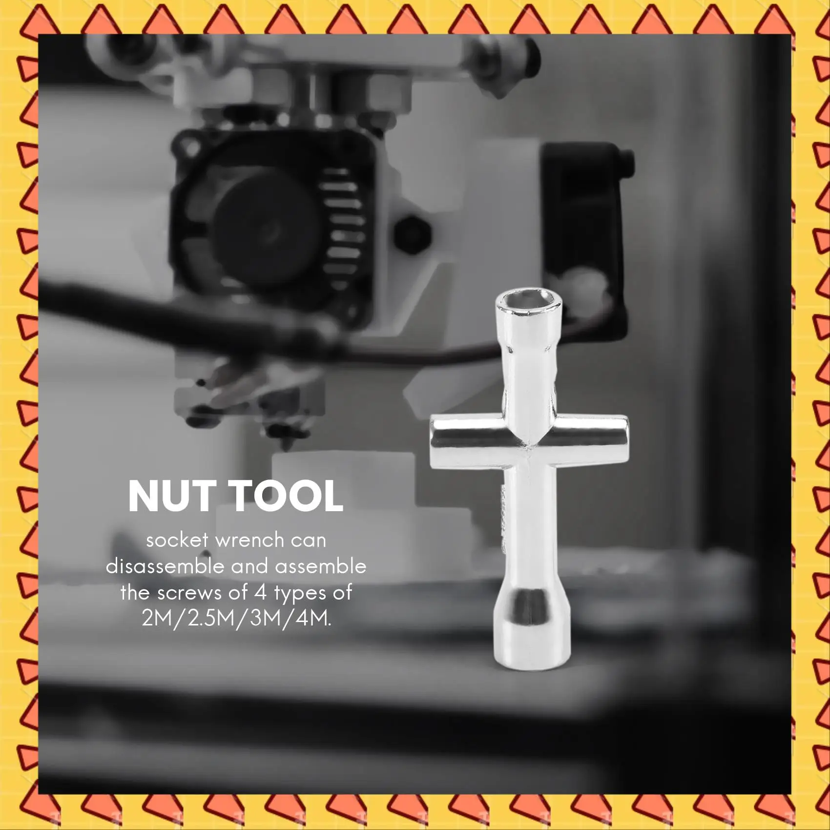 

A008 7PCS 6-Point Mini Cross Wrench Mini Cross Socket M2/M2.5/M3/M4 Nut Tool
