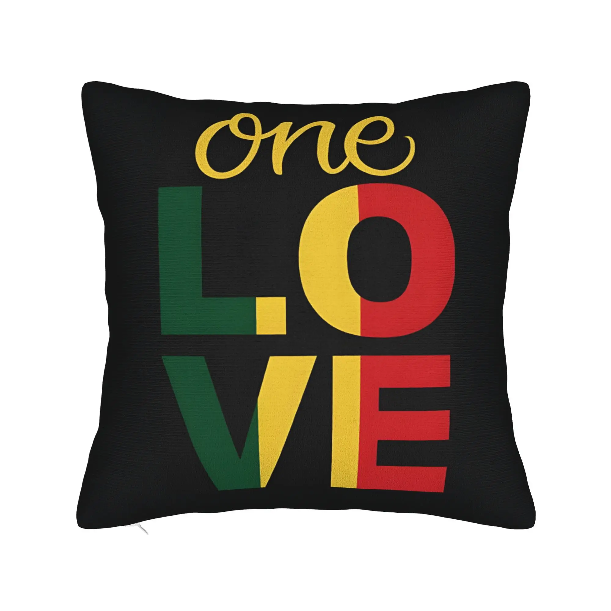 Jamaica Style Love Peace & Happiness Print Pillowcase, Backpack Cushion Cover for Sofa Chair Home Decoration