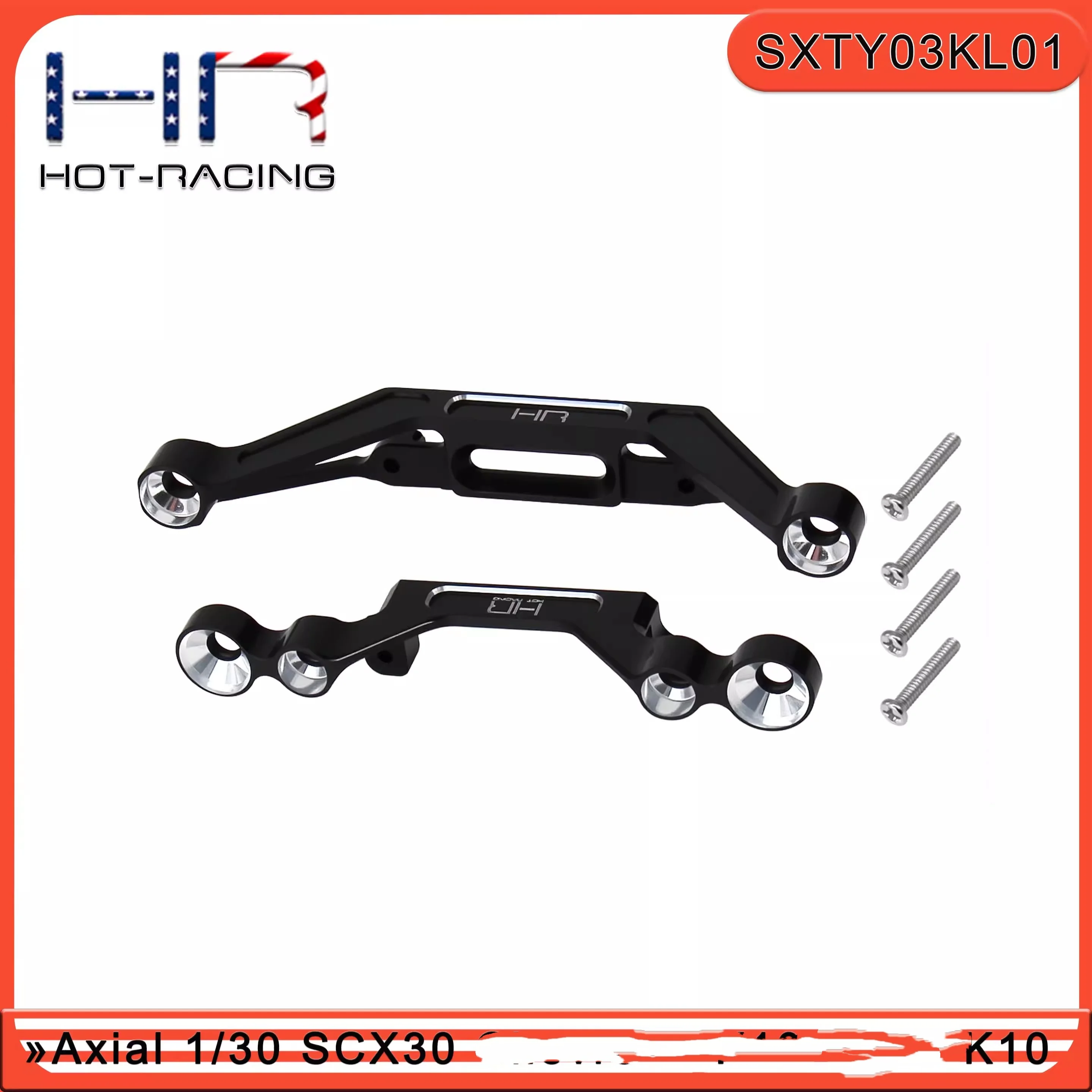 HR Axial SCX30 K10 Aluminum Alloy Simulation Mirror Effect Front and Rear Light Assembly Fixed Bracket