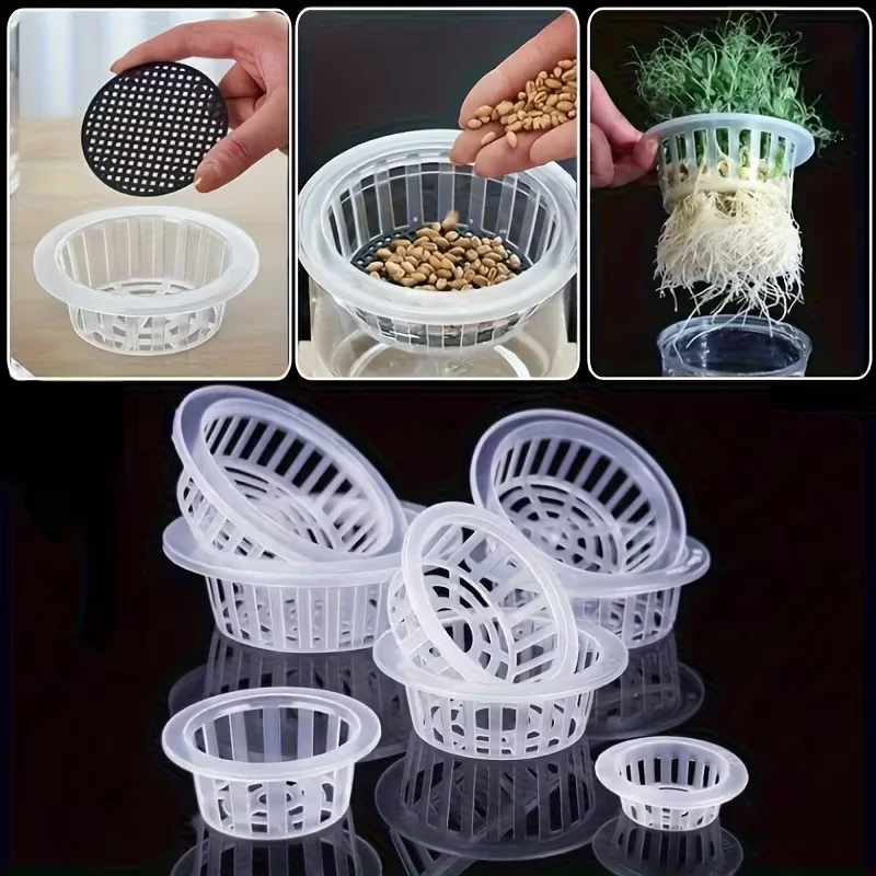 5cm Inner Diameter Seed Hydroponic Filter Cover Plastic Hydroponic Filter Screen Universal For Plant Seedling Germination Bottle