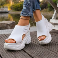 Summer Elegant and Sexy Wedge Thick Soled Sandals Fashionable Best Selling New Comfortable Plus Size Beach Women's Shoes - Image 2