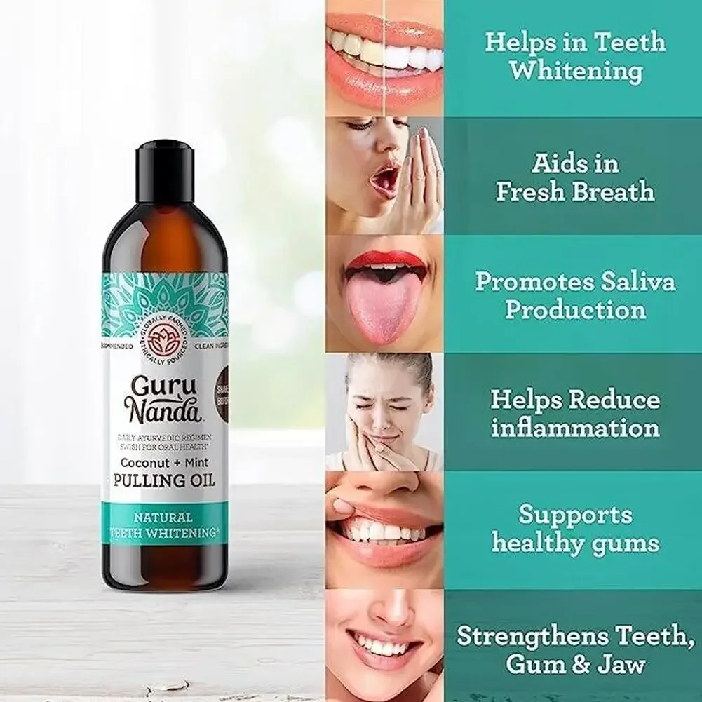 2set Guru Cocomint Pulling Oil with 7 Essential Oils & Vitamins D, E & K2 Mouth Care Clean Maintenance Mouth Teeth Gums