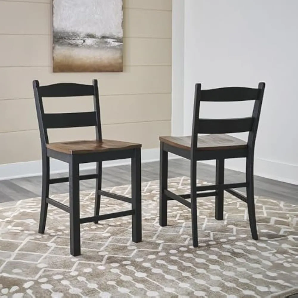 

24” Counter Height Bar Stool ,Set of 2 ,with Contoured Seat ,Without backrest, suitable for kitchen , Bar Stool