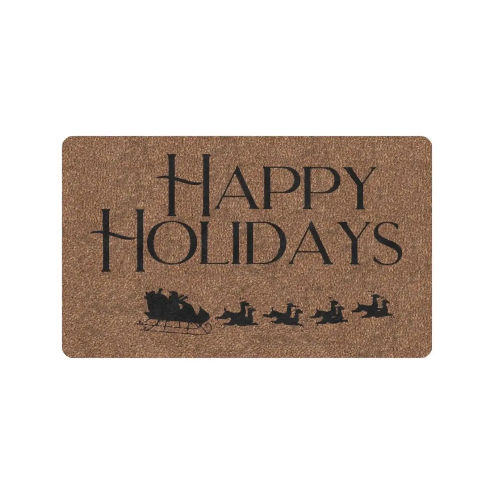 

Happy Holiday Doormat Outdoor Porch Patio Front Floor Door Mat Holiday Rug Decor New Year Christmas Home