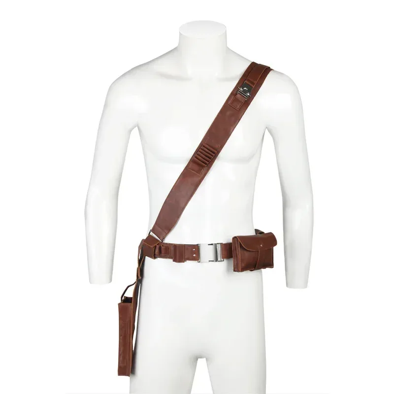 2026 1Pcs The Mandalorian Leather Belt With Gun Holster Cosplay Props Replica For Adults Size S-L