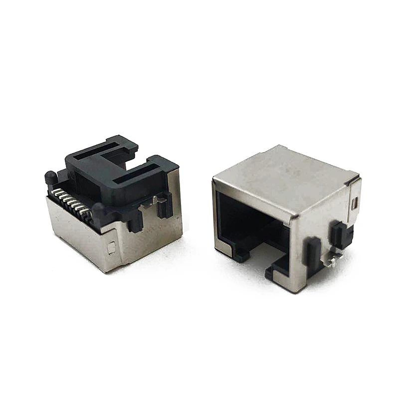 10PCS RJ45 Connector With Shield Shell Countersunk Plate Socket 8P8C Patch H=8.6/6.8/5.5mm Notebook Network Port