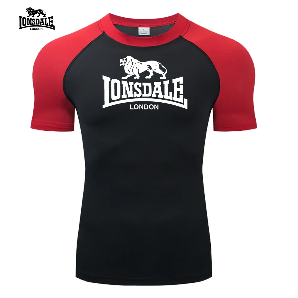 

LONSDALE Running Top Two tone Men's Printed T-shirts Tight Sports Underwear Quick drying Sports T-shirt Boxing Training Clothing