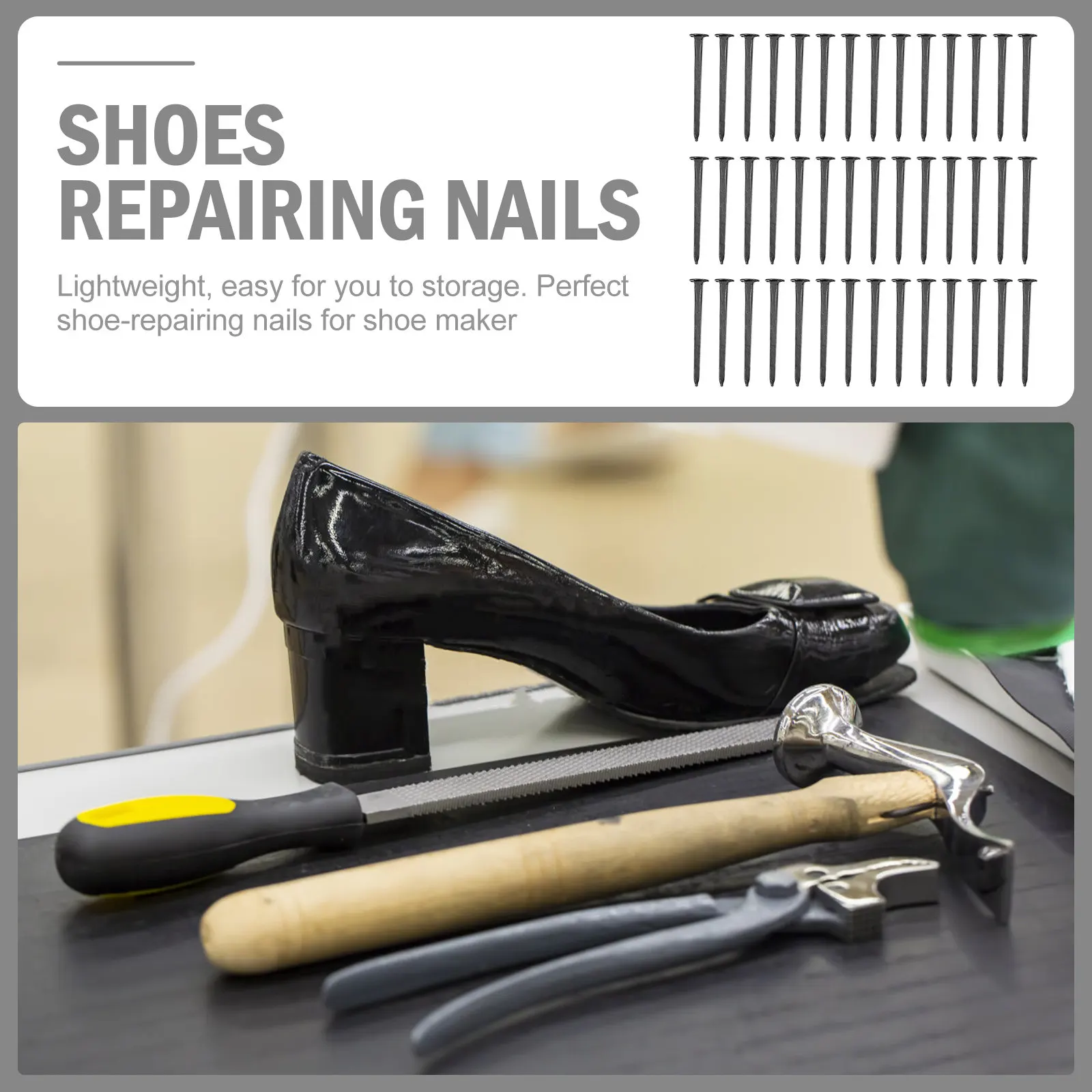 1 Bag Iron Shoes Nails Round Head for Shoe Maker Repair Tools High Reliability Long Service Life Heels Replacement Nails