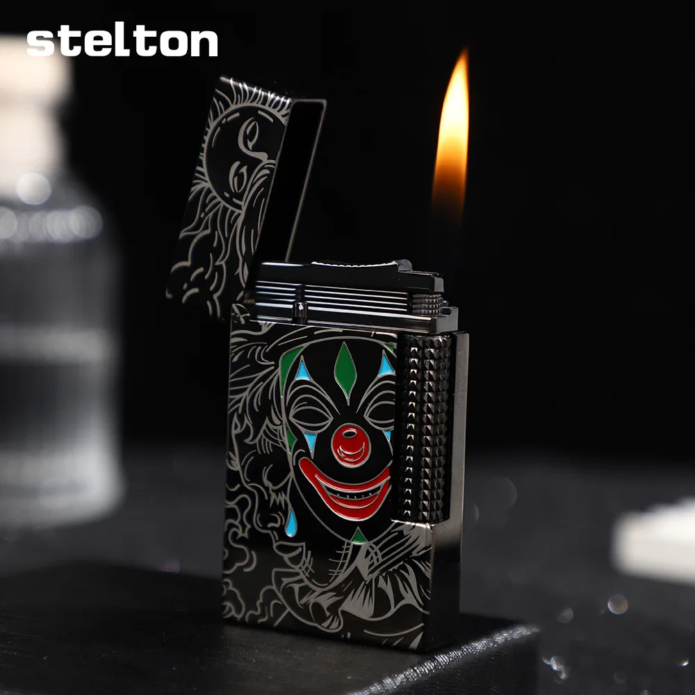 Stelton Piano Mask Life Inflatable Lighter, High end Side Slip Ignition Butane Lighter, Cigarette Accessories, Men's Gift