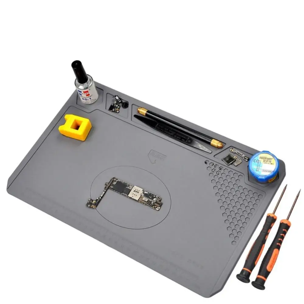 Heat Insulation Soldering Work Silicon Repair Pad For Soldering Maintenance Work / Circuit Board Maintenance Station Mat