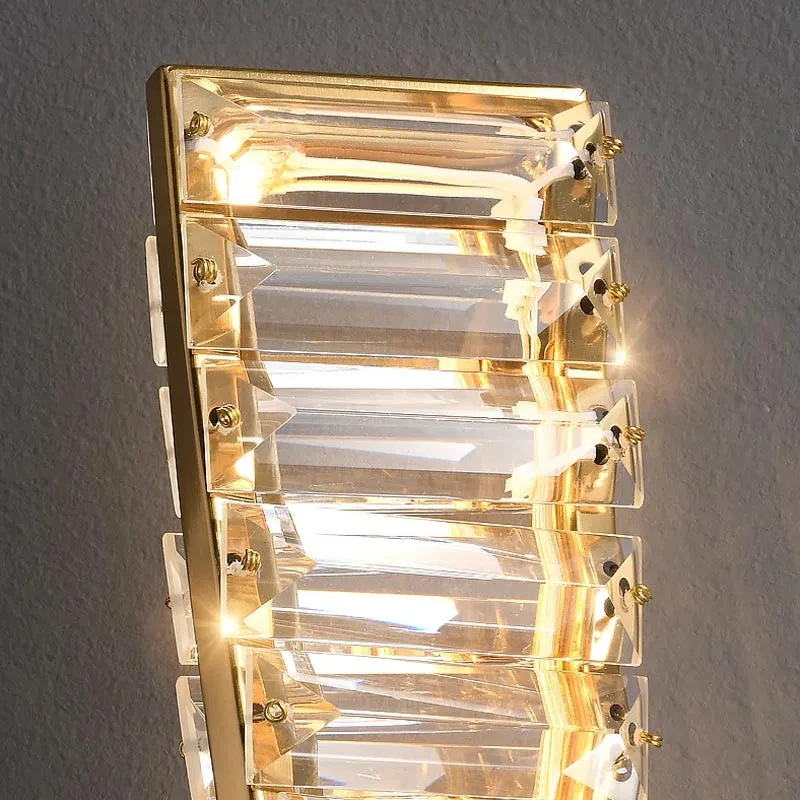 Lámpara Led de cristal dorado de lujo para mesita de noche, lámpara de pared moderna para decoración del hogar, restaurante, sala de estar, YX487TB