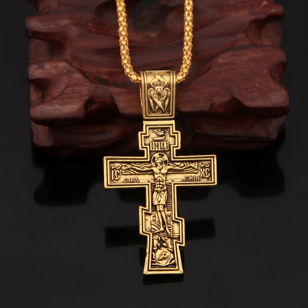 John Wick 4 Baba Yaga Jesus Necklace Cross Pendant Alloy Metal Cosplay Necklaces Jewelry Accessories Gifts