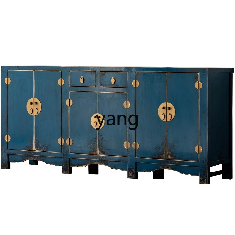 

LH new Chinese living room dining side cabinet solid wood simple cupboard kitchen tea locker