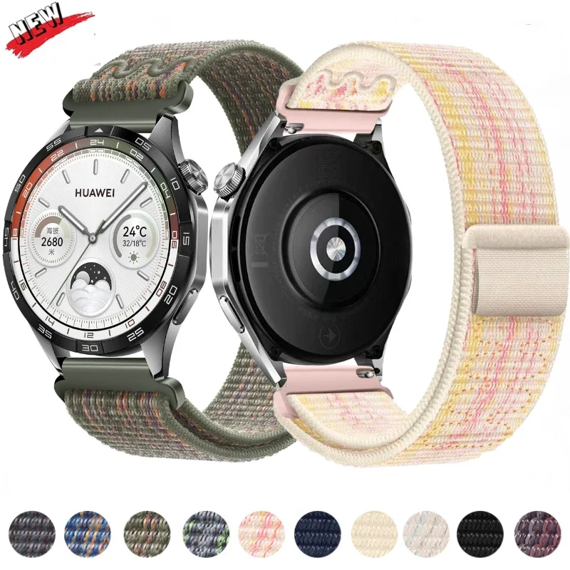 Huawei Watch 5 4 GT5 GT4-3、Samsung Watch 7 6 5 4 40/44mm、Amazfit BIP 6対応 22mm 20mm ナイロンループバンド リストバンド ブレスレット