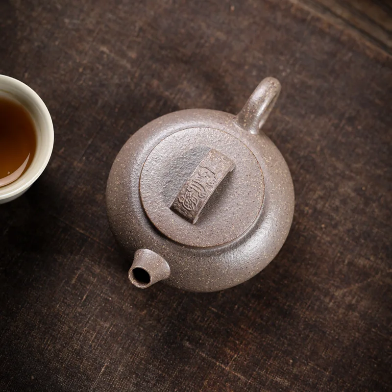 Yixing Zisha Teapot Raw Ore Green Jiangpo Clay  Auspicious Tiger 120ml Thin-wall Inner-pushed Holes Mini Gongfu Teapot
