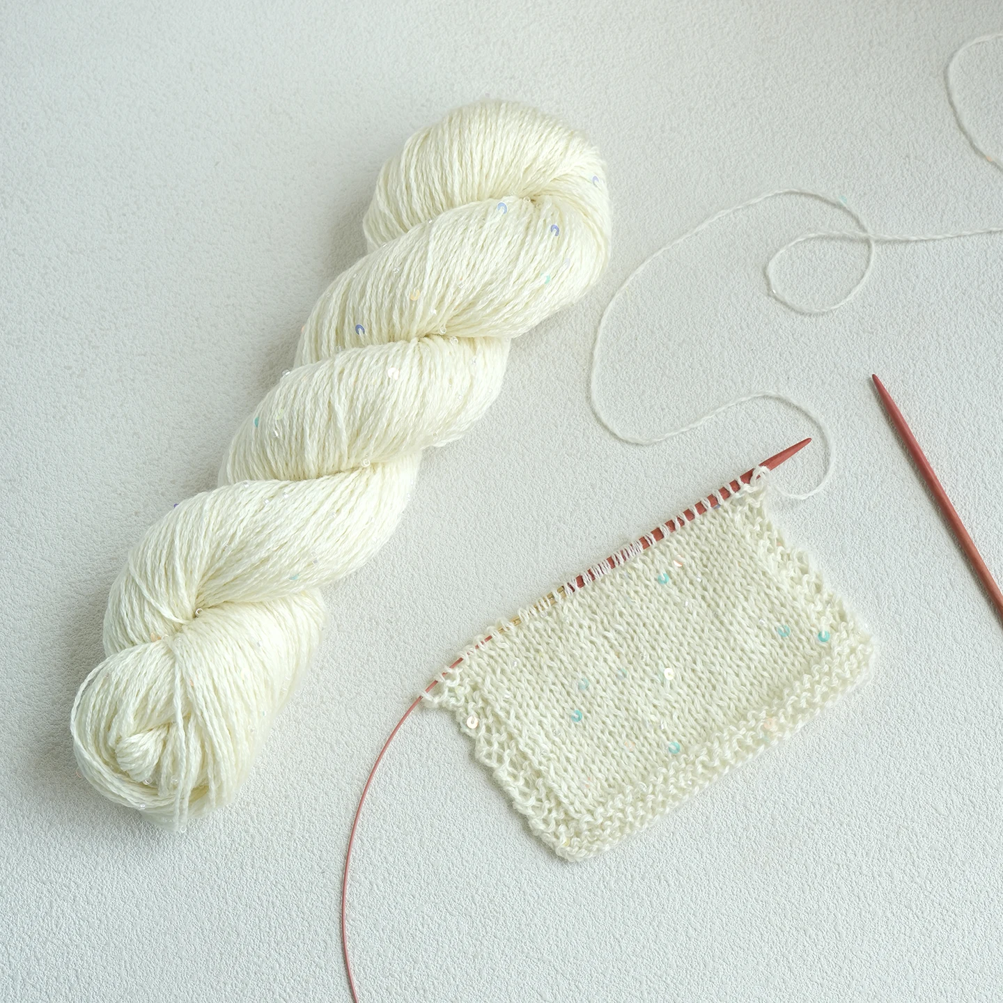1 piece 300mtrs/100g Merino Bead Sequin Yarn