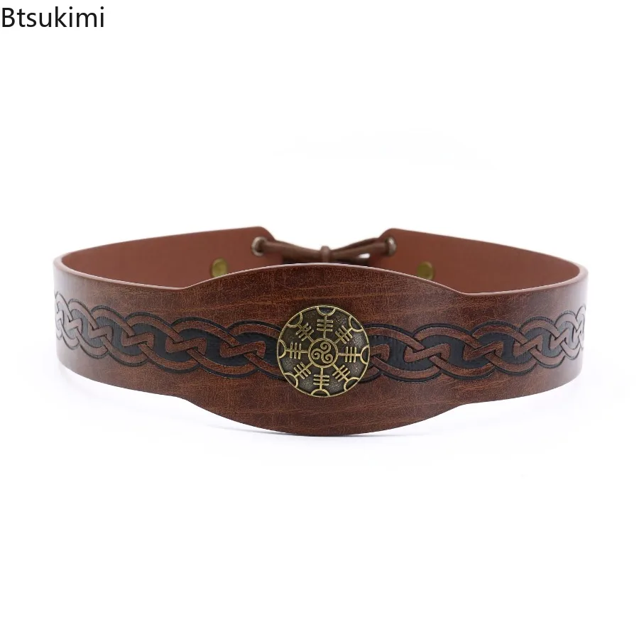 

Leather Headpiece Adjustable Headband Halloween Cosplay Medieval Knight Headwear for Club Stage Performance Movie Theme Carnival