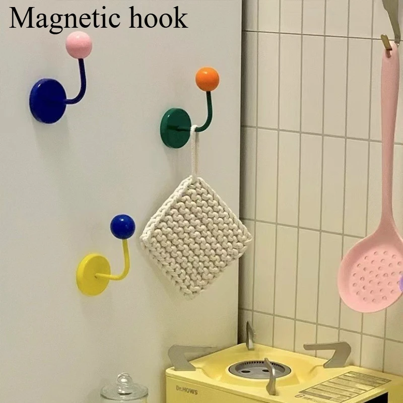 1/3 Stück nahtloser Magnethaken, ohne Stanzen, Kühlschranktürhaken, selbstklebender Wandhaken, geeignet für Badezimmer, Küche