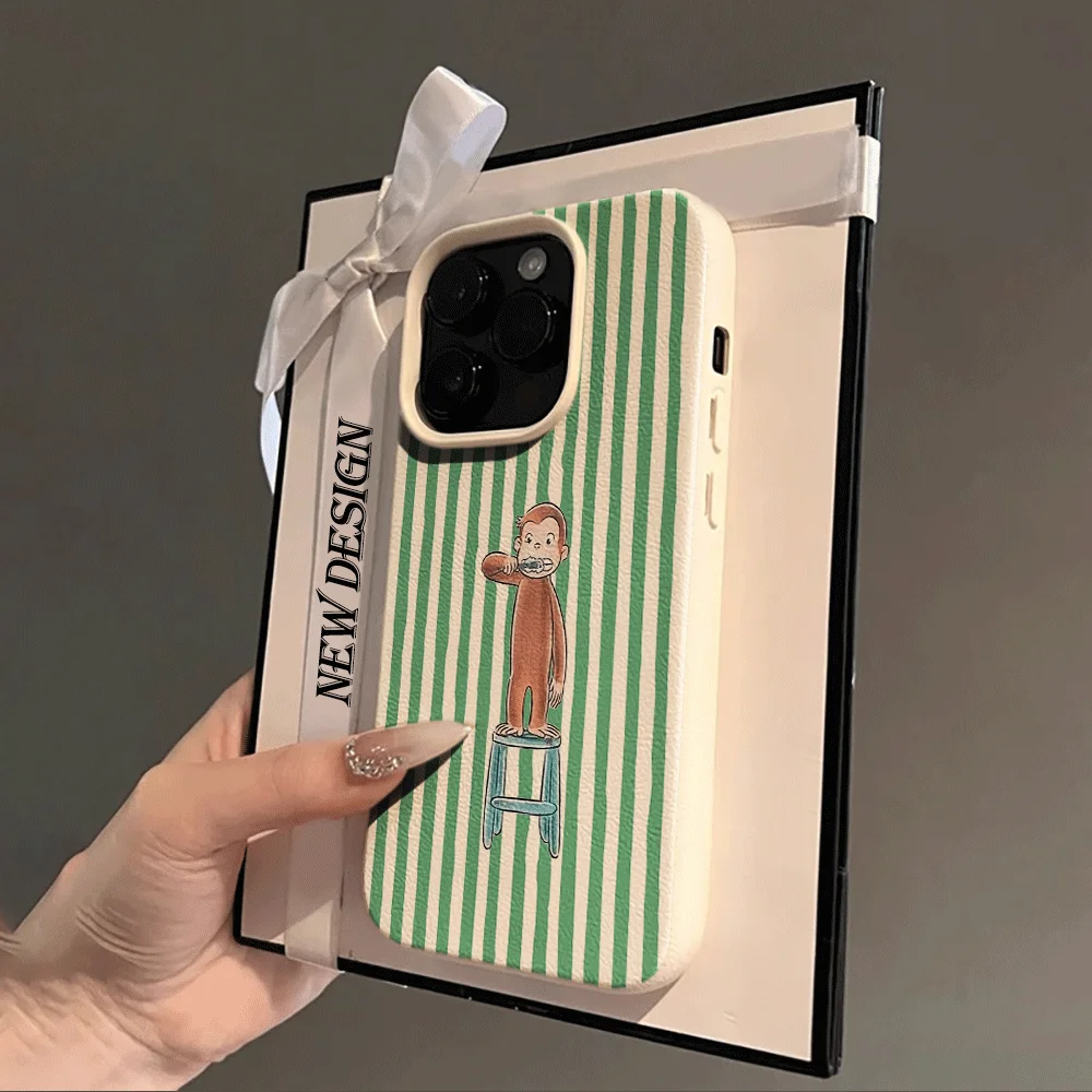 Koreanischer Stil Niedliche Cartoon-Affen-Zahnbürsten-Handyhülle für iPhone 17 16 15 14 13 12 11 Pro Max Plus X XR Silikon-Softcover – Detail 2