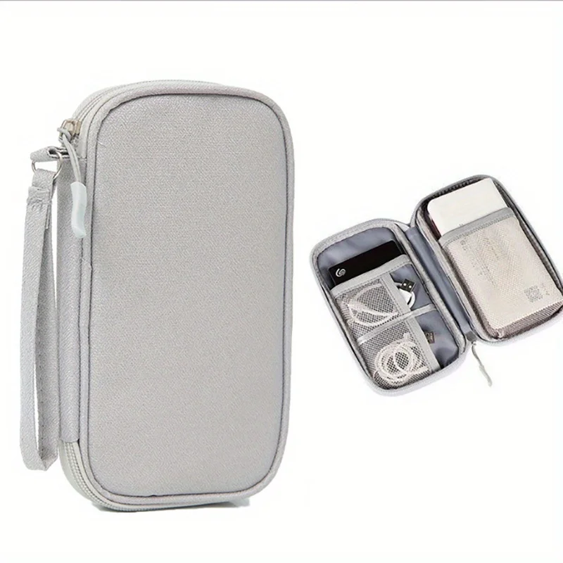 

Portable Electronics Organizer: Travel Cable Bag for Chargers, Cords, Hard Drive & Phone - Tech Accessories Storage Case