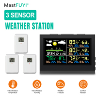 MASTFUYI 3-Sensor Weather Station 5-inch HD Color Display Desktop Clock Weather Forecast Indoor/Outdoor Thermometer Hygrometer​