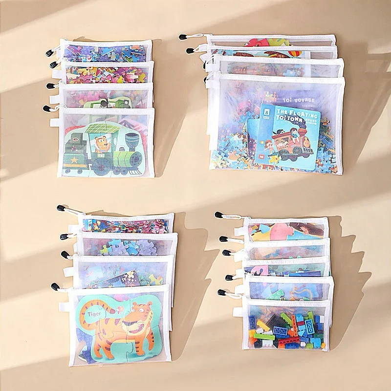 Transparent  A4/A5/A6 Mesh Zipper Pouch Clear Document Bag Book File Folders Stationery Pencil Case Storage Bags Makeup Pouch