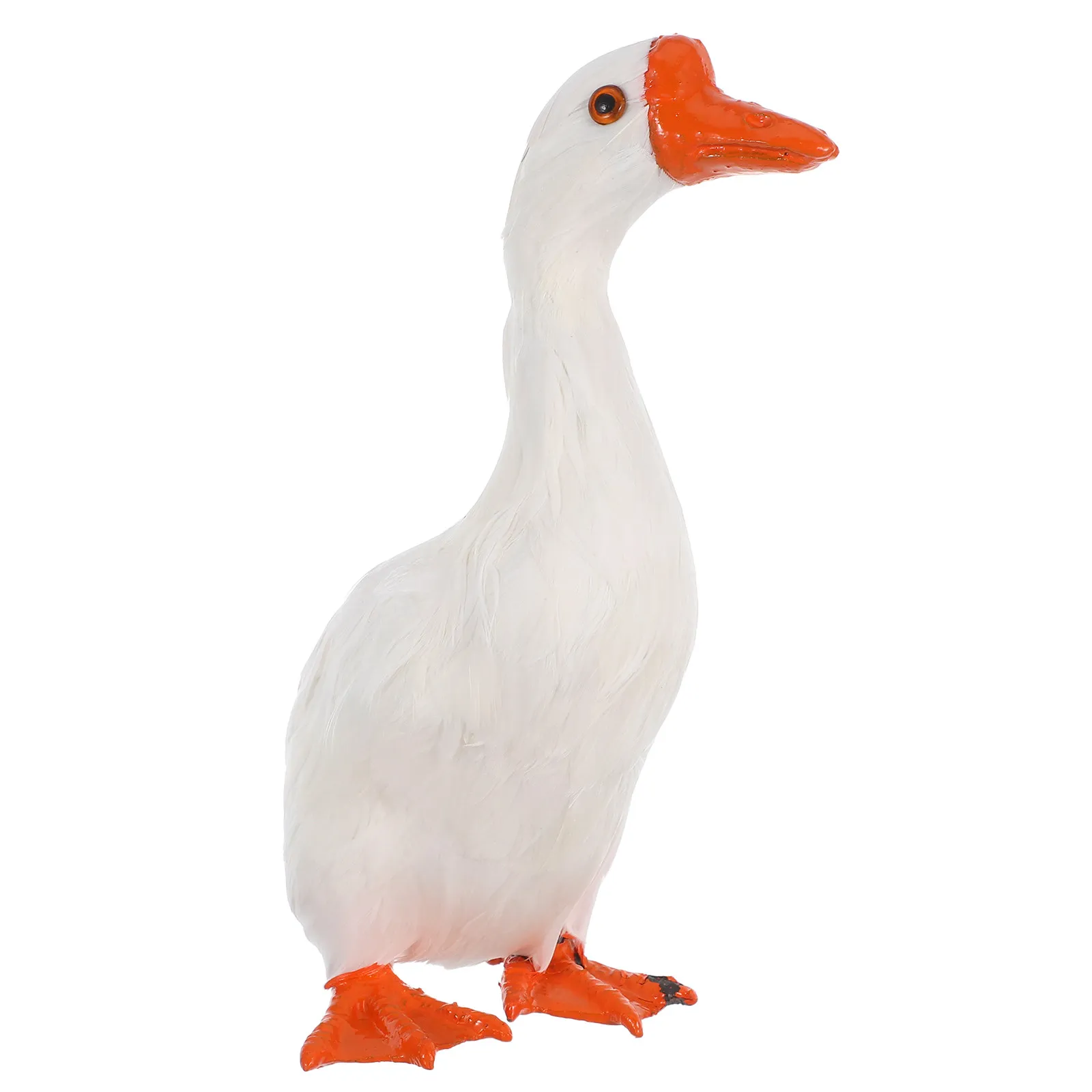 Simulated Animal Ornaments White Goose Statue Realistic Garden Porch Outdoor Lawn Patio Decoration White Goose Statue
