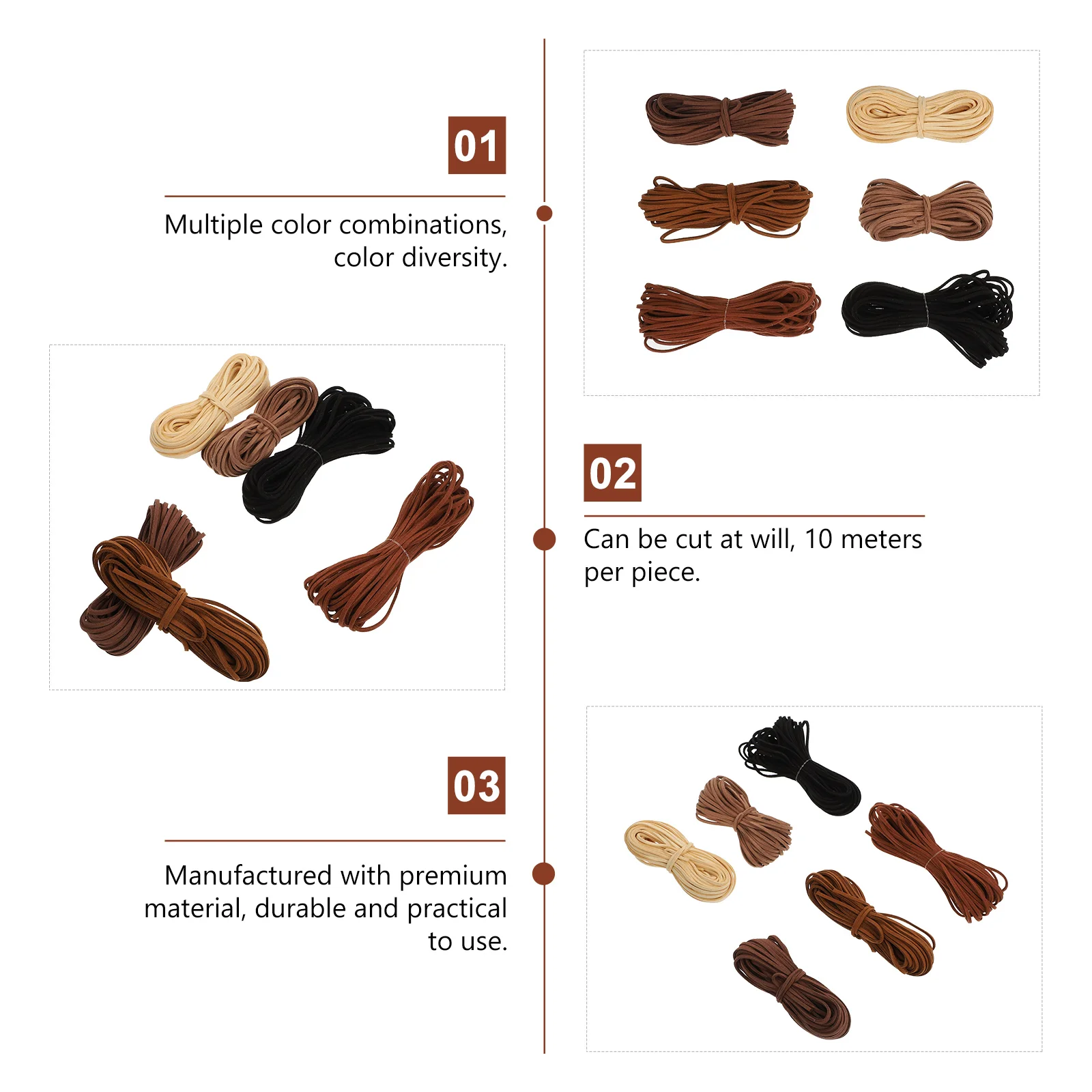 

6 Pcs Stretchy Bracelet Material Jewelry Beading Rope Suede DIY Cord Man