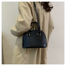 Retro Fashion Hand Carrying Small Shell Crossbody Bag New Small Square Shoulder Bag Texture Candy Color Diamond Grid Handbag