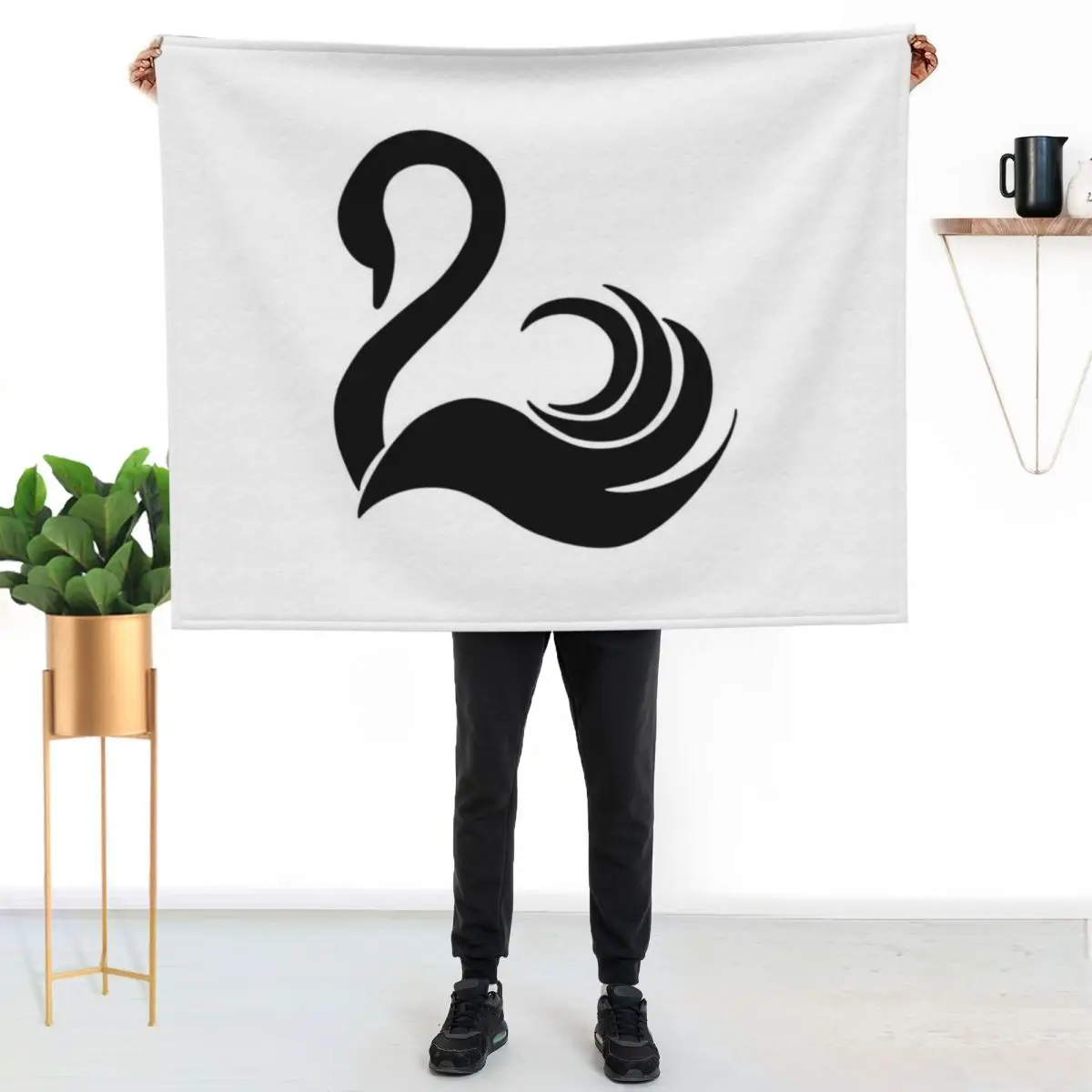 Black Swan Symbol Throw Blanket Picnic Plaid Thin Bed linens Sofa wednesday Blankets