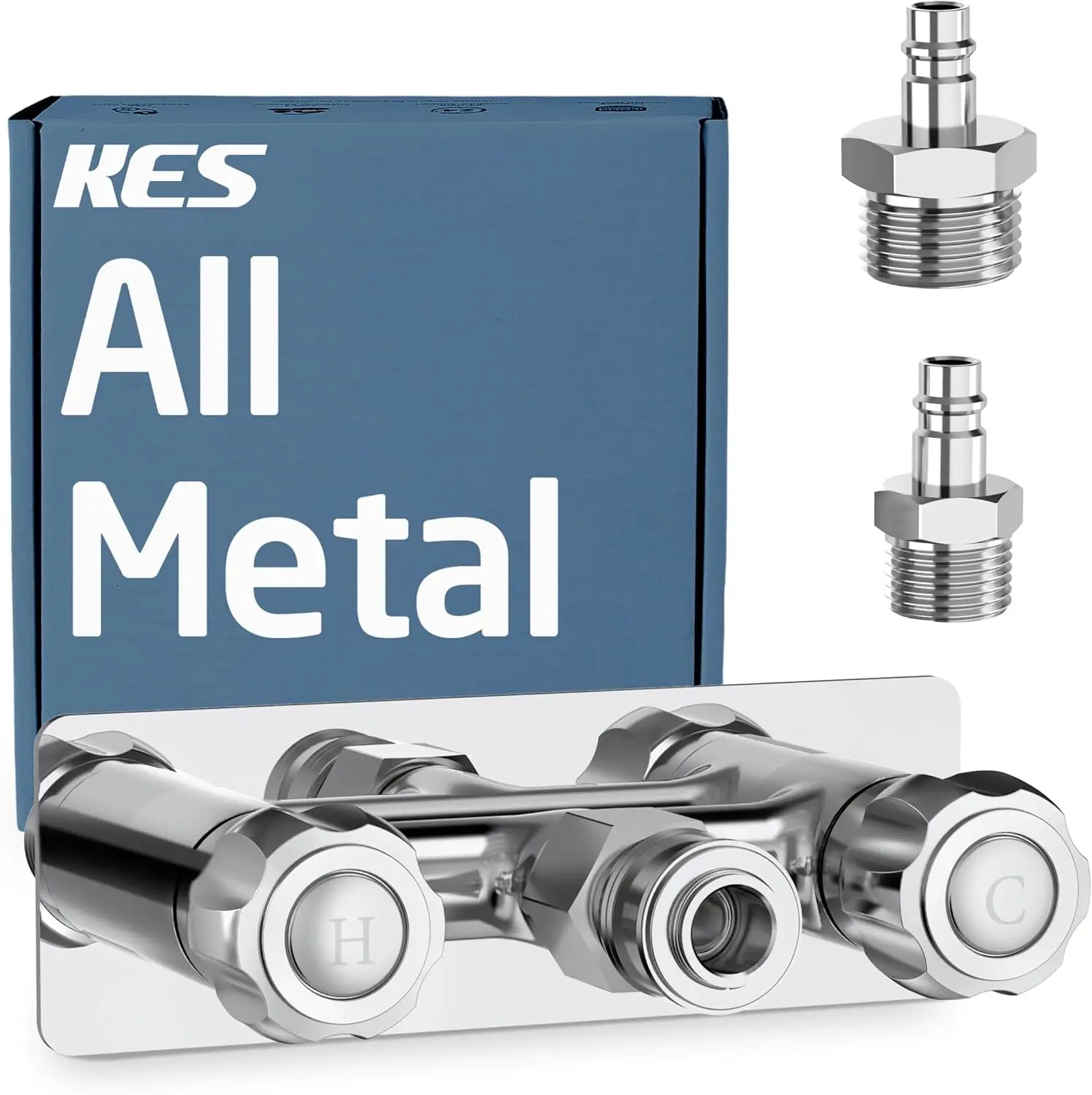 

All Metal RV Exterior Shower Faucet with 18/8 Quick Connectors, 4 inch Leak Free RV Outdoor Camper Shower Faucet, Chrome, LG