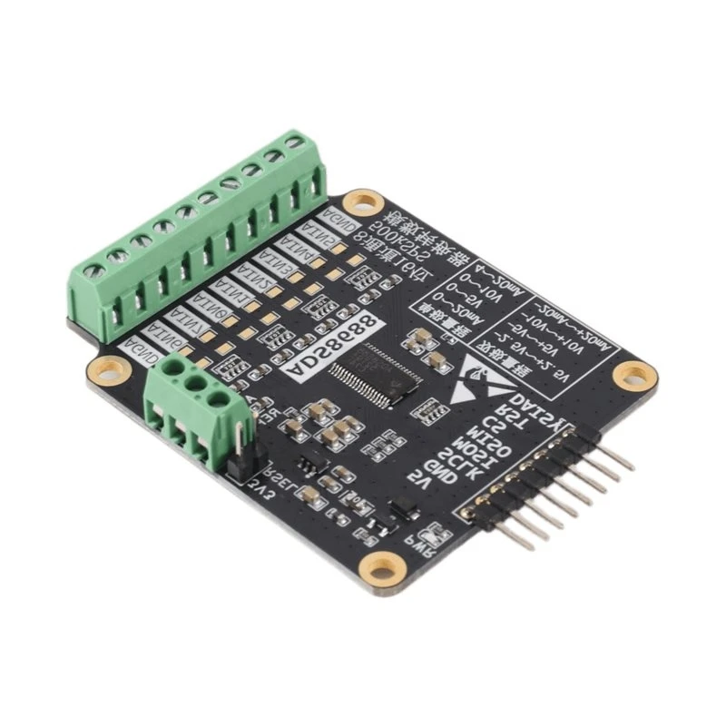 ABVA-AD 16-Bit 8-Channel 500KSPS ADS8688 Conversion Module, 1 Pcs Analog-To-Digital Module Supports Single And Bipolar Voltage